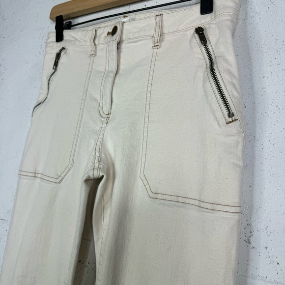 Veronica Beard Utility Cardiff Cargo Denim Pants Tapered Ankle 4 - Picture 5 of 10